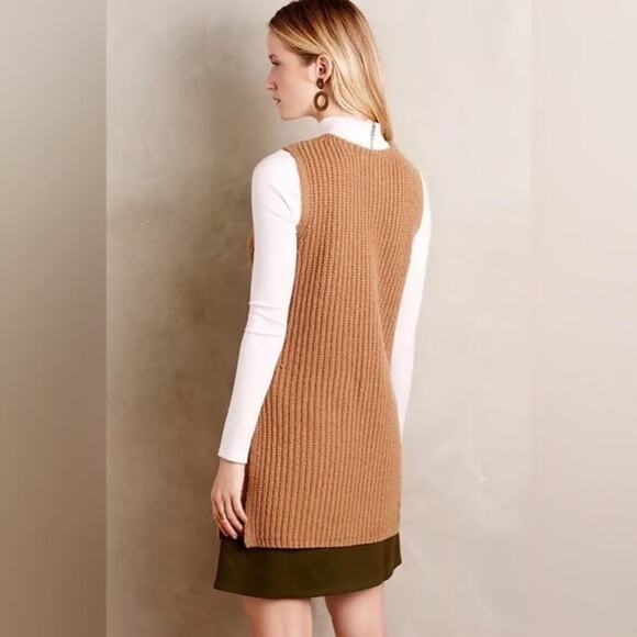 Moth Tan V-Neck Sweater Vest - Picture 2 of 10